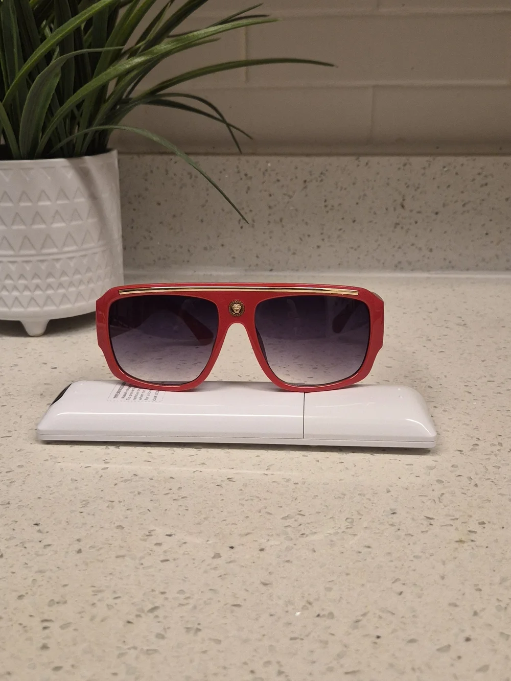 Red Men's Shield Sunglasses